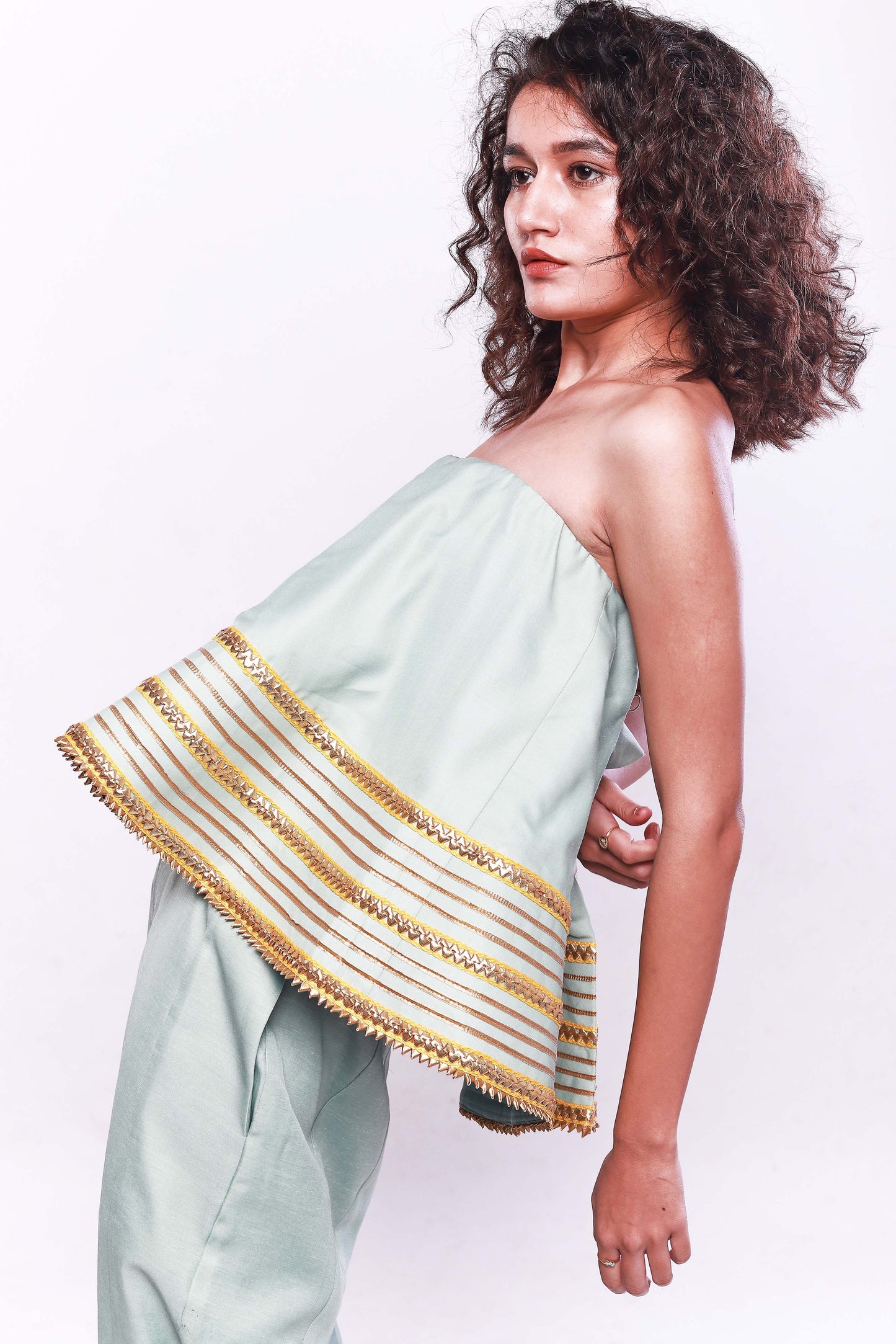 Pastel blue off shoulder co-ord set