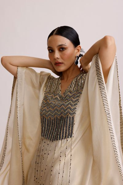 Ivory Kaftan Top with Sharara