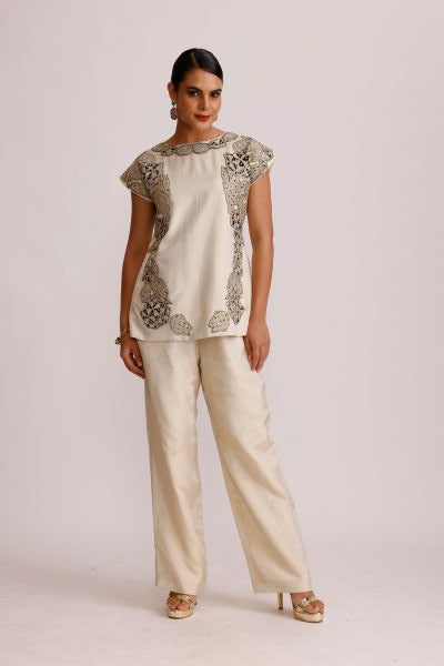 Ivory Top with Straight Pants