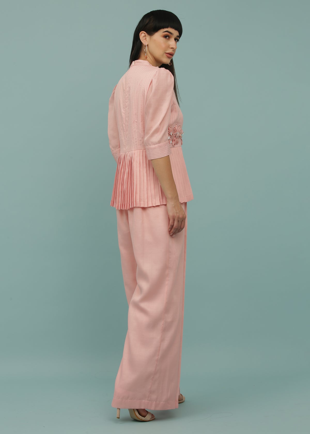 Bubble Pink Peplum Jumpsuit