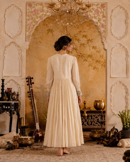 Ivory Embroidered Anarkali Dress