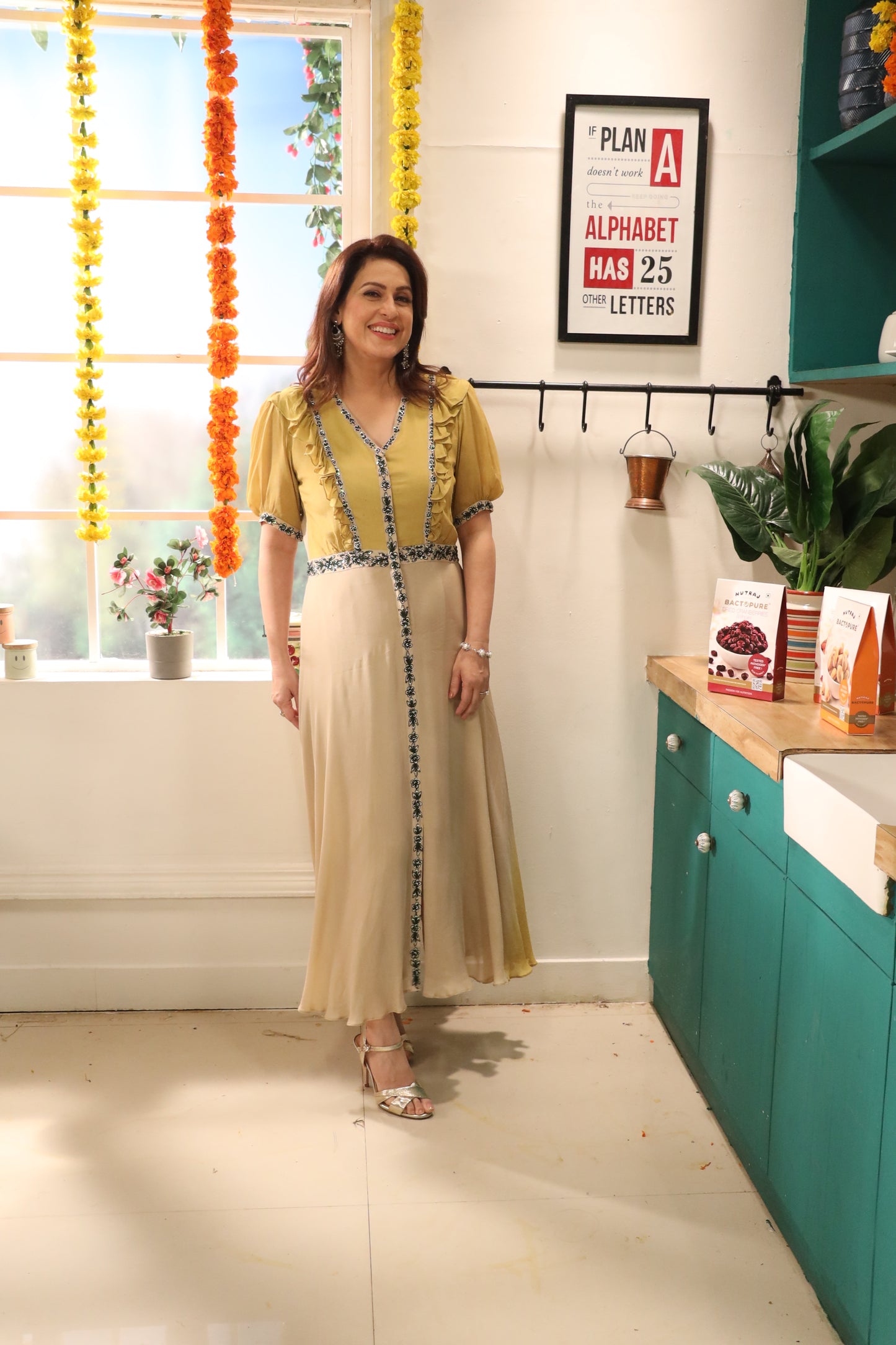 Amrita Raichand in Yellow and Ivory Blossom Tunic Dress