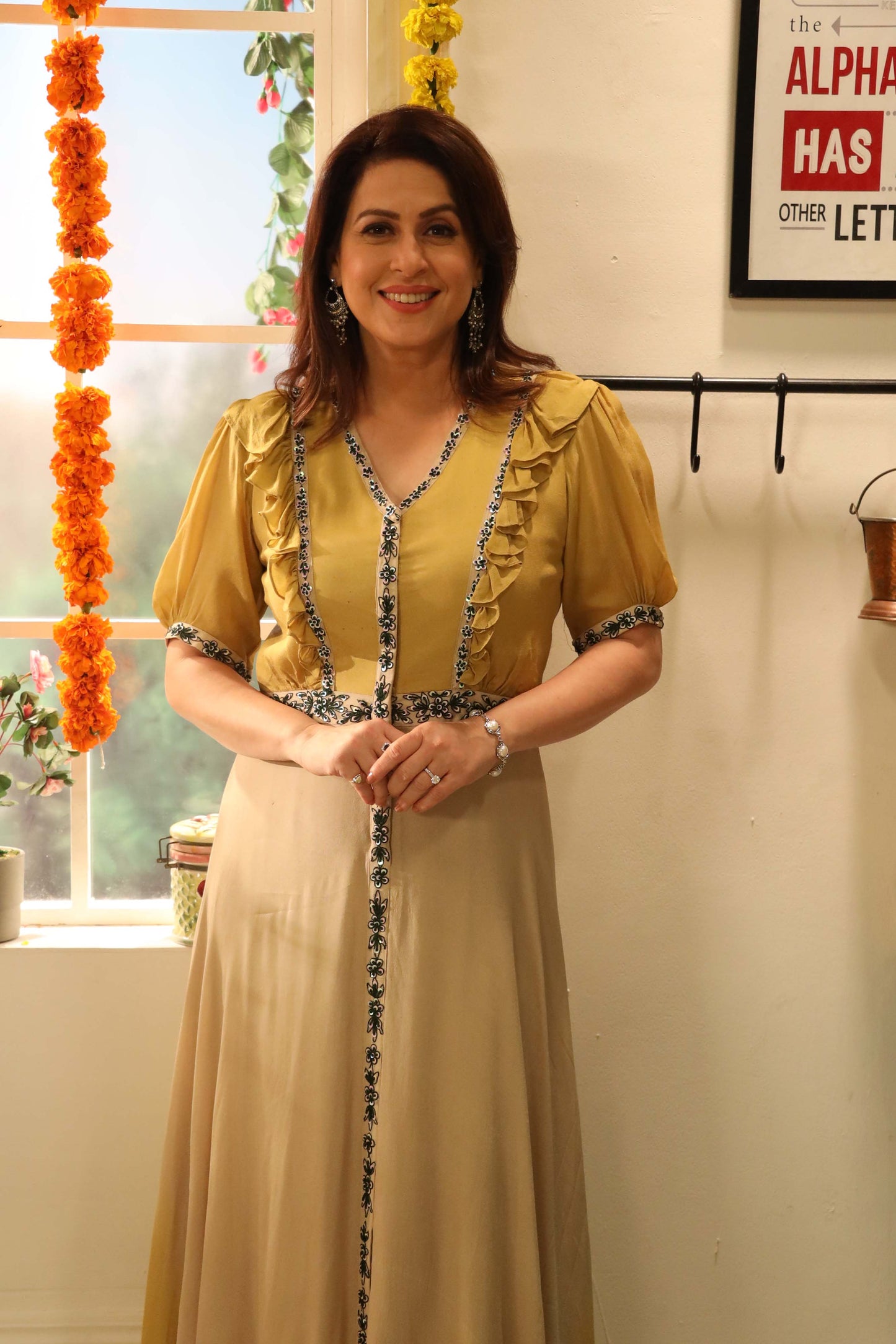 Amrita Raichand in Yellow and Ivory Blossom Tunic Dress