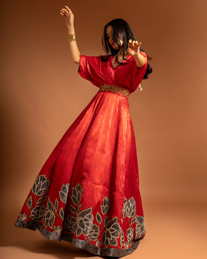 red poncho dress Eva Poncho Dress(burg)