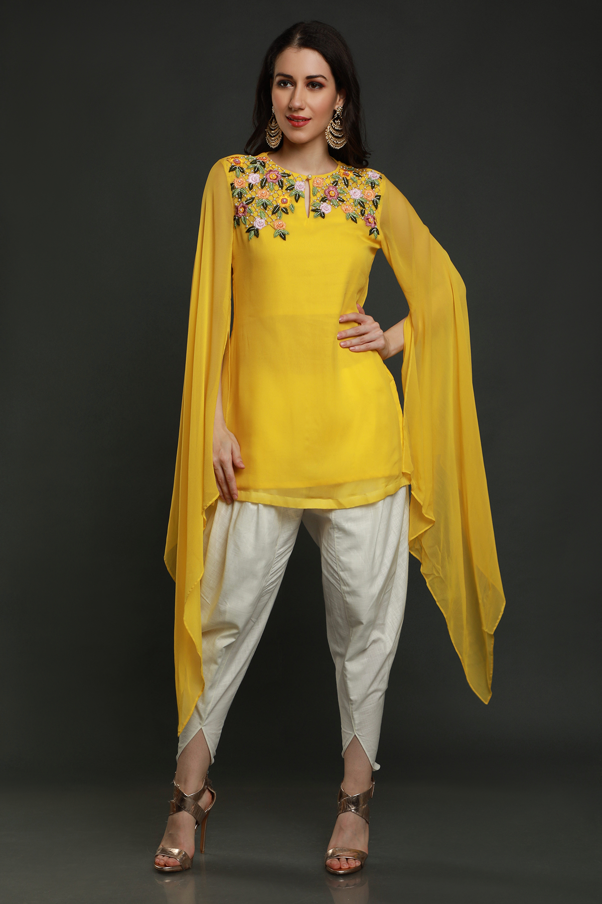 Wholesale Women's Embellished Rayon A-Line kurta with Dhoti Pant – Tradyl