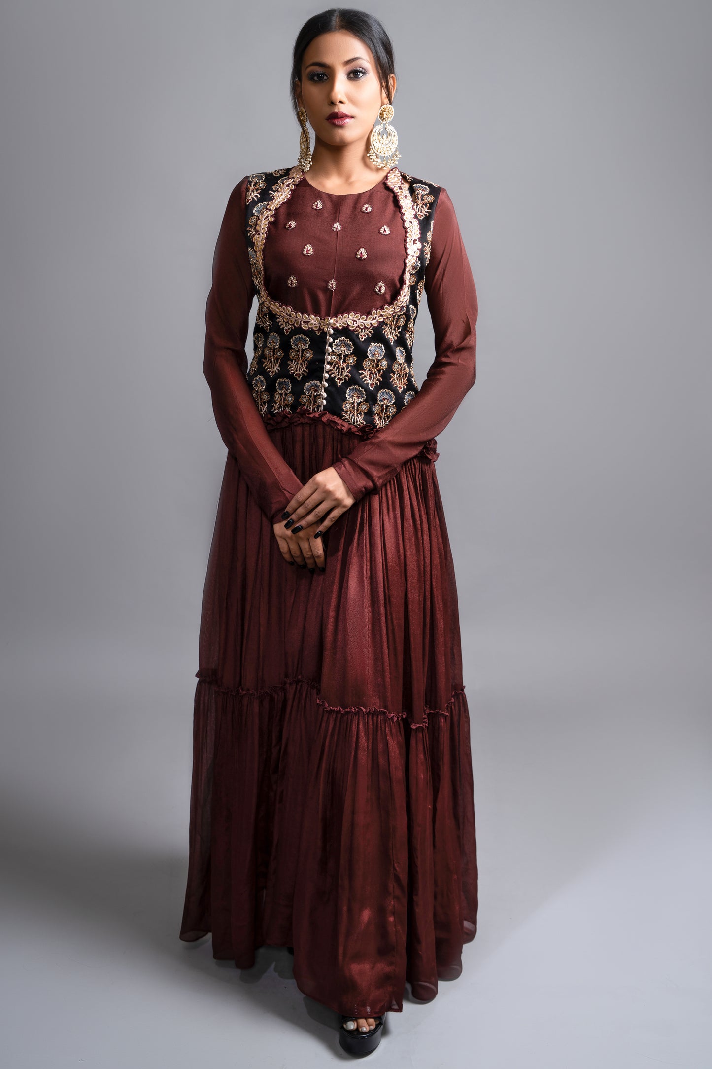 Kok- Ino Gown with attached jacket