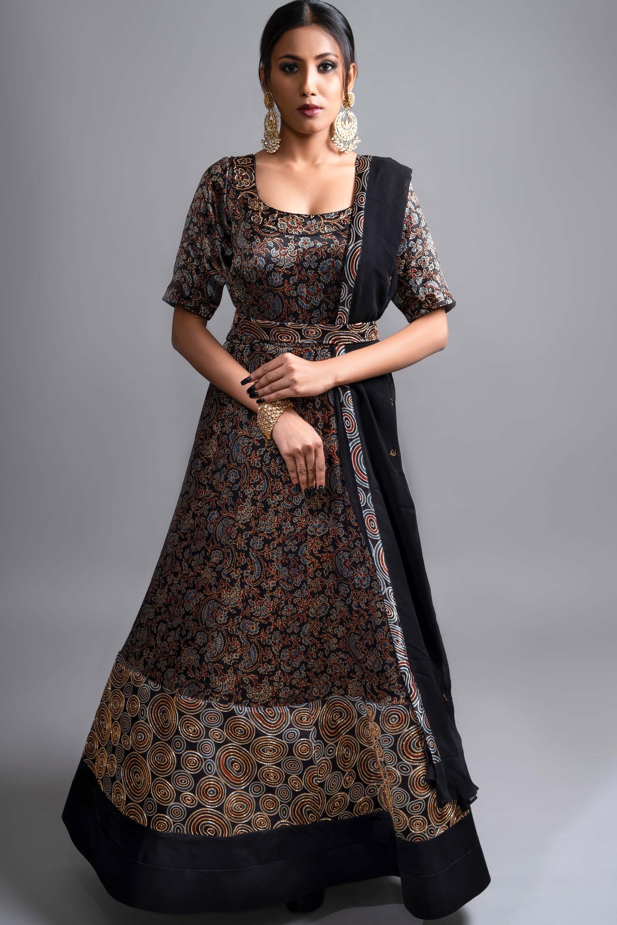 Rhea Anarkali with waistband and Dupatta
