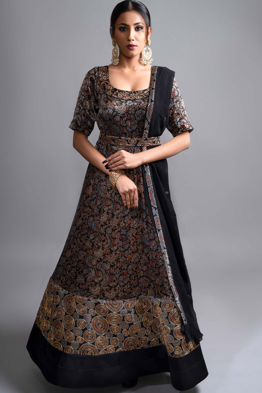 Rhea Anarkali with waistband and Dupatta