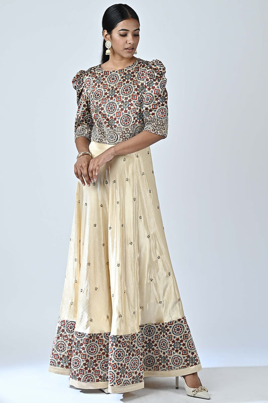 Ivory Embroidered Anarkali