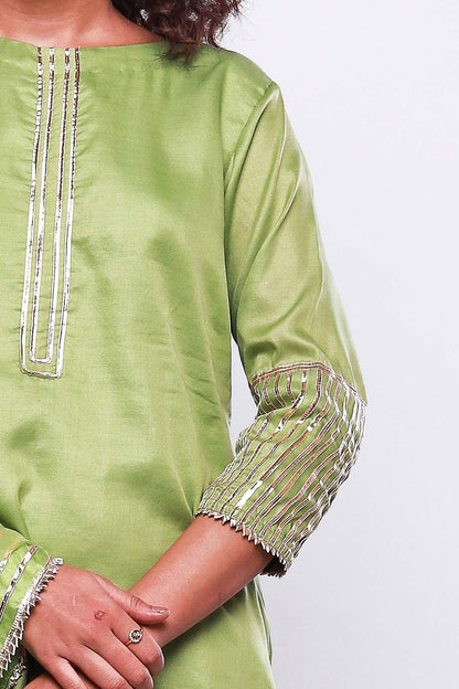 Green kurta with garara and dupatta