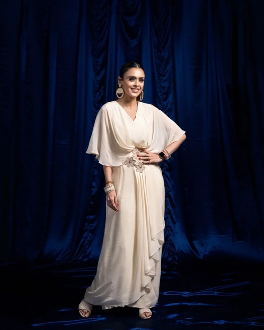 Hrishitaa Bhatt in Fawn Drape Tunic