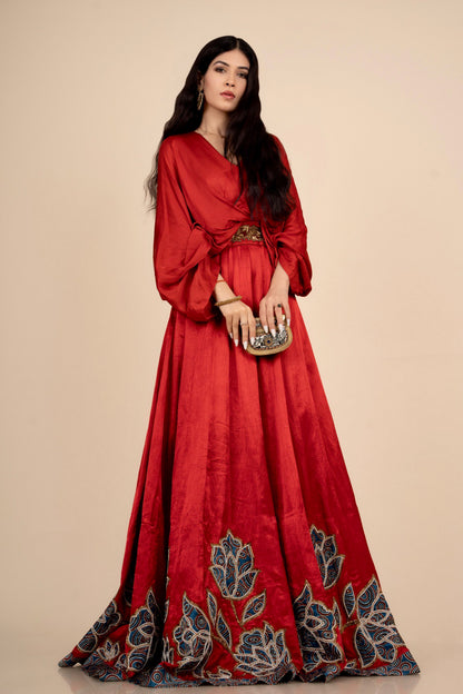 red poncho dress Eva Poncho Dress(burg)