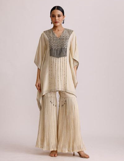 Ivory Kaftan Top with Sharara