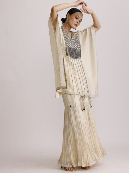 Ivory Kaftan Top with Sharara