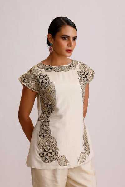 Ivory Top with Straight Pants