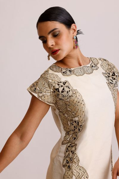Ivory Top with Straight Pants
