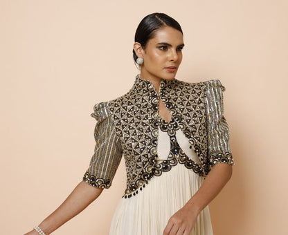 Ivor Gown with Ajrakh Jacket