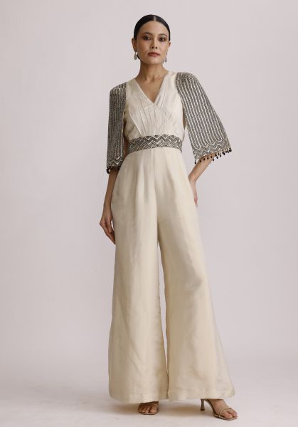Ivory Jumpsuit with Belt