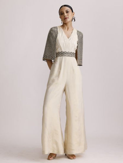 Ivory Jumpsuit with Belt
