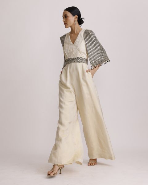 Ivory Jumpsuit with Belt