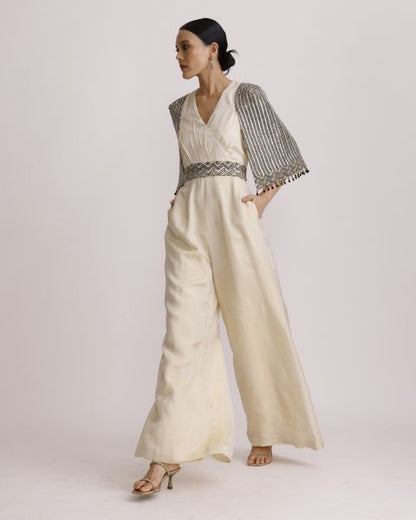 Ivory Jumpsuit with Belt