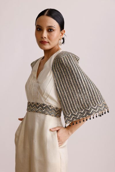 Ivory Jumpsuit with Belt