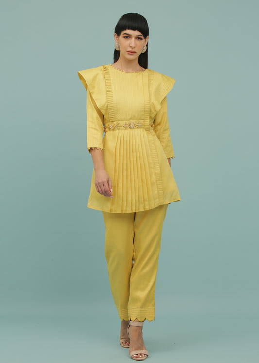 Mash Yellow Extended Sleeves Coord Set