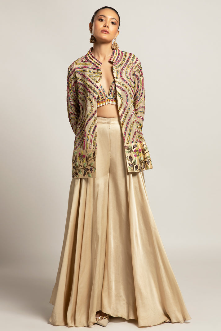 Blagoje Drawstring Ruffle Pants Set