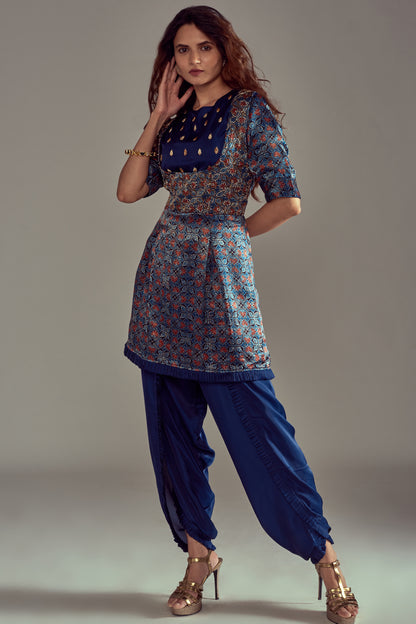 Layla Short kurti with pleated dhoti