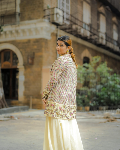 Vidhi Kothari in Ivory Bralette and Palazzo Pants with Jacket