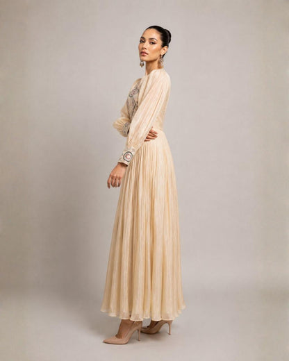Ivory Embroidered Anarkali Dress