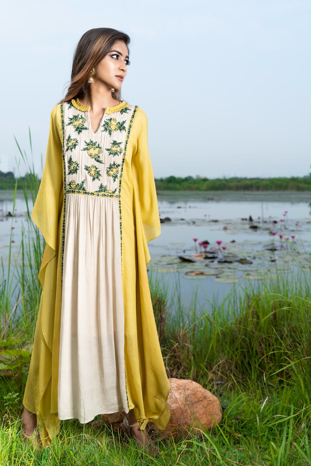 Mustard yellow kaftaan