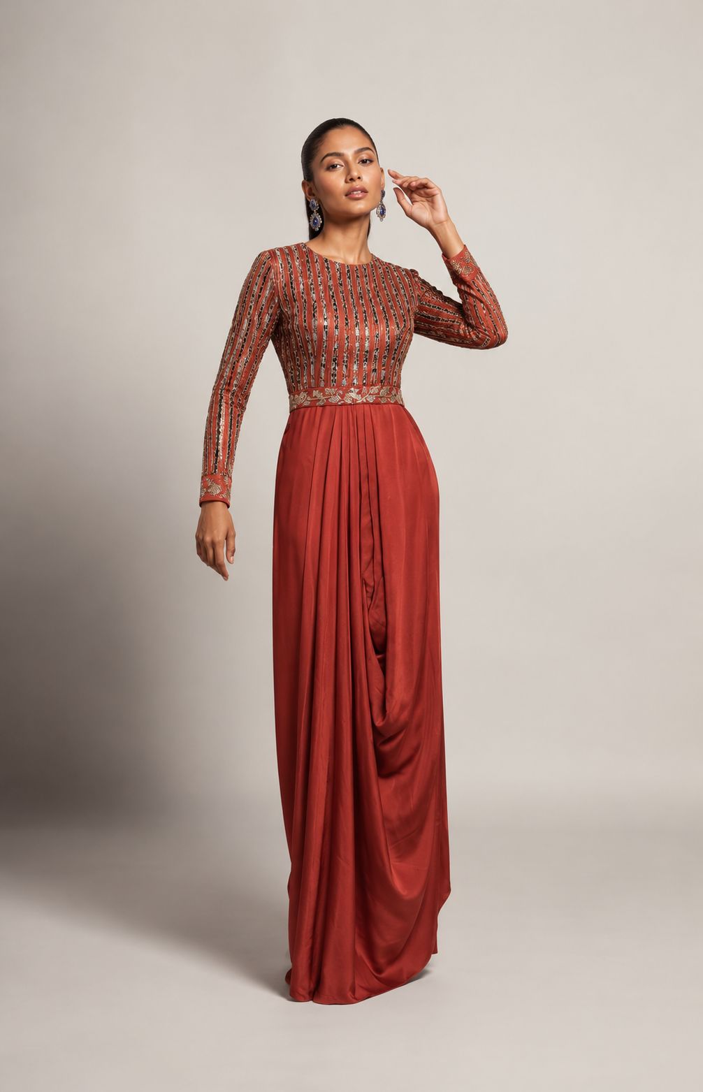 Sienna Veil Drape Gown