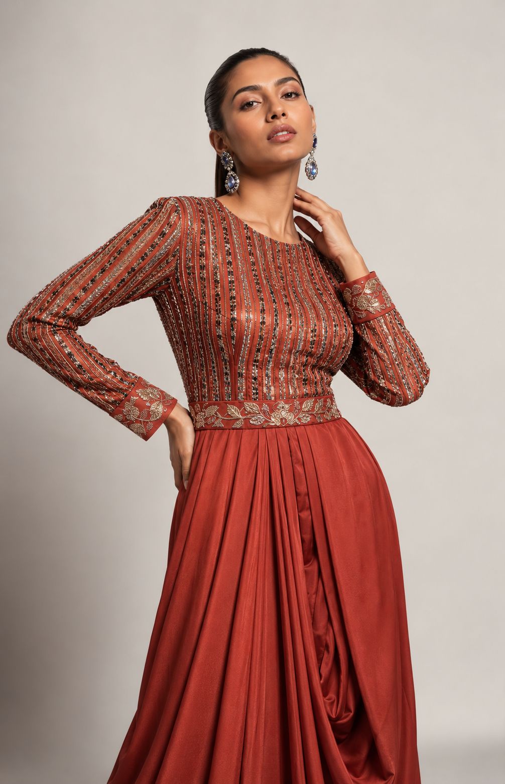 Sienna Veil Drape Gown