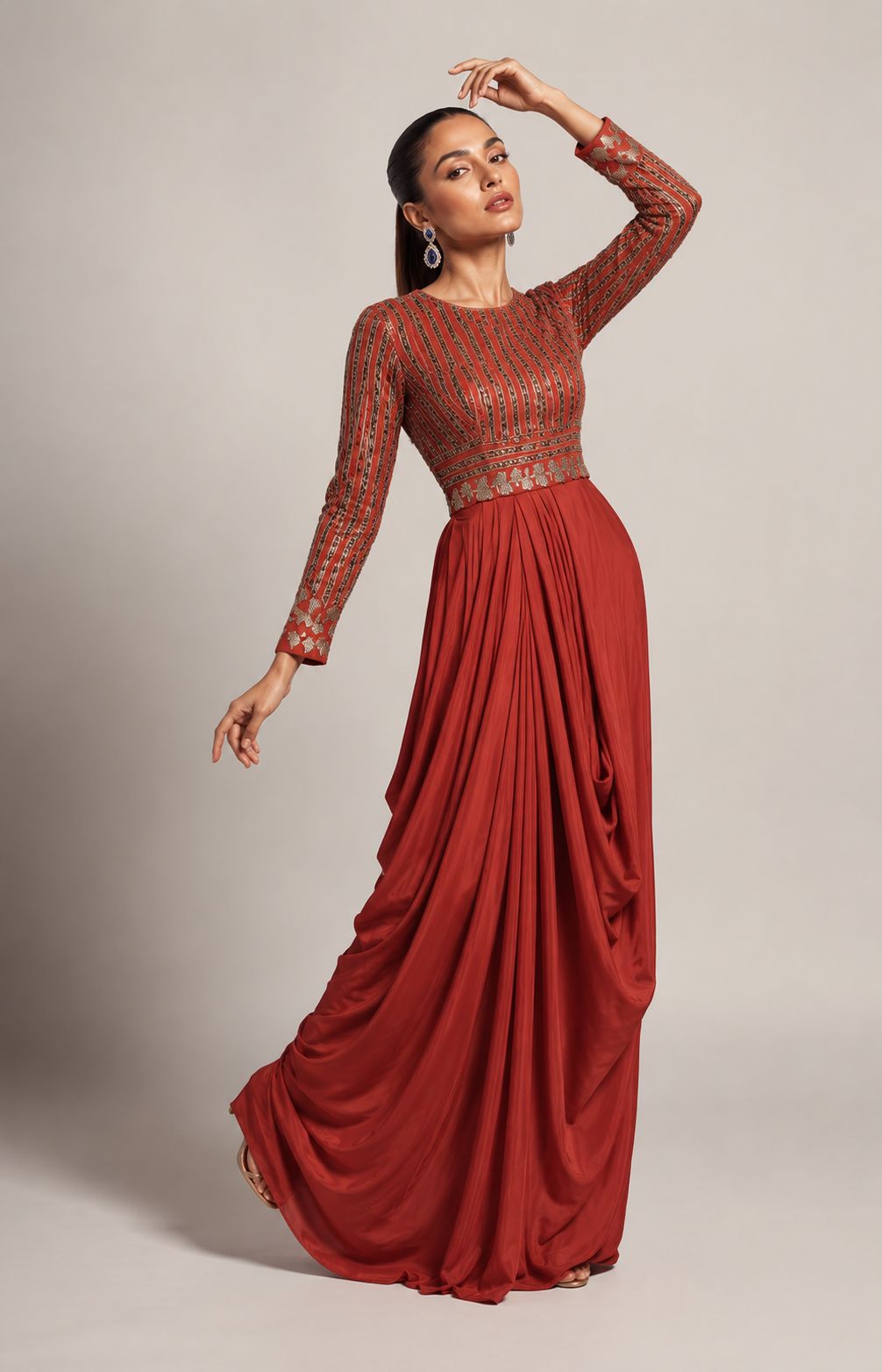 Sienna Veil Drape Gown
