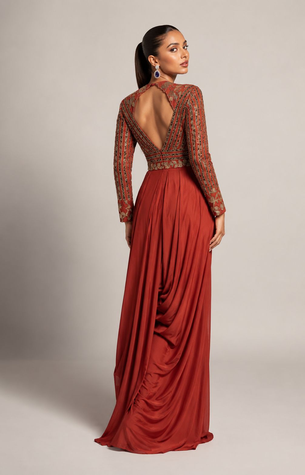 Sienna Veil Drape Gown