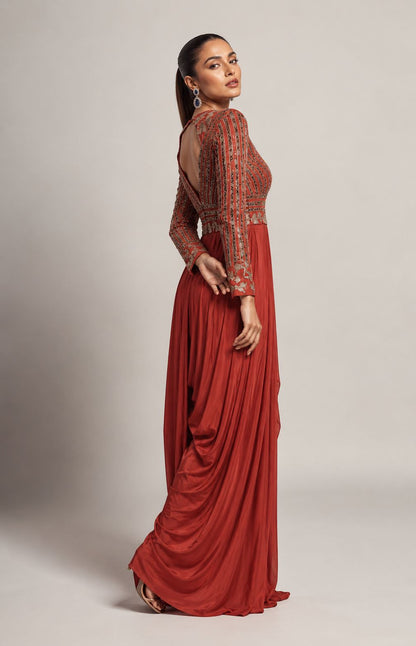 Sienna Veil Drape Gown