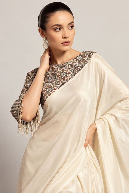 Ivory Aster Draped Saree