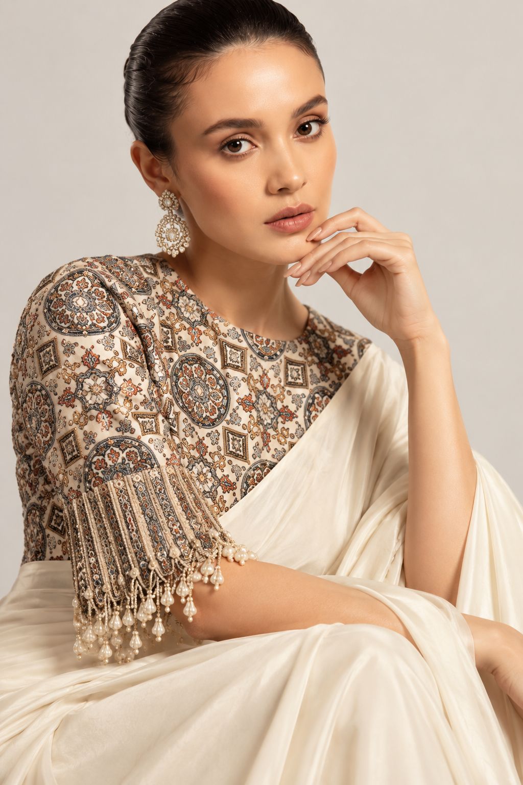Ivory Aster Draped Saree