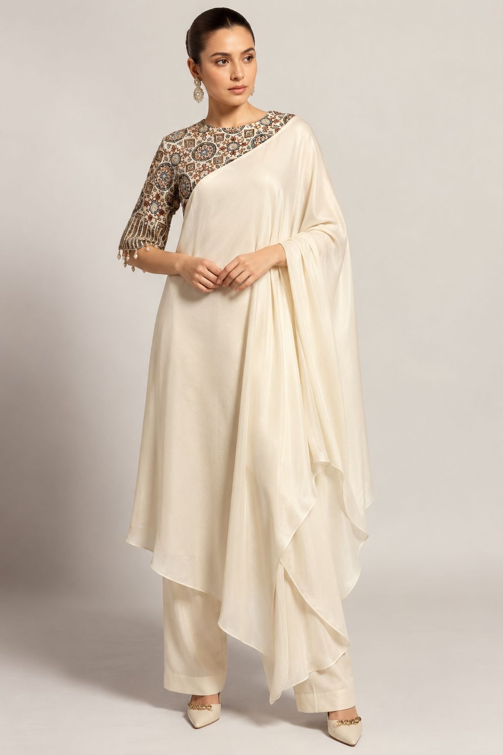 Ivory Aster Draped Saree