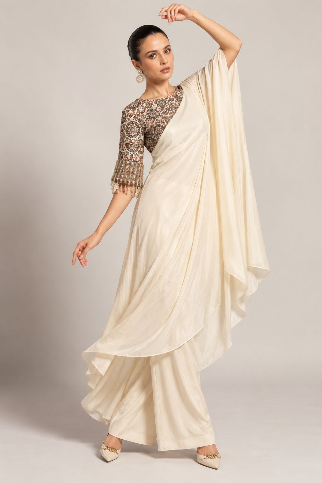 Ivory Aster Draped Saree