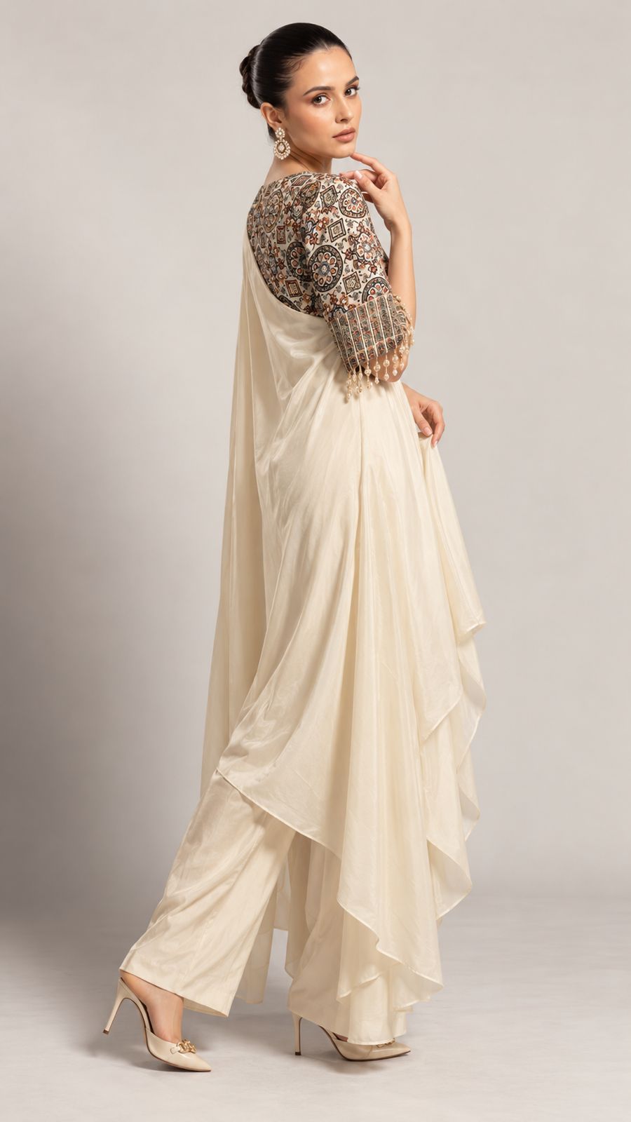 Ivory Aster Draped Saree