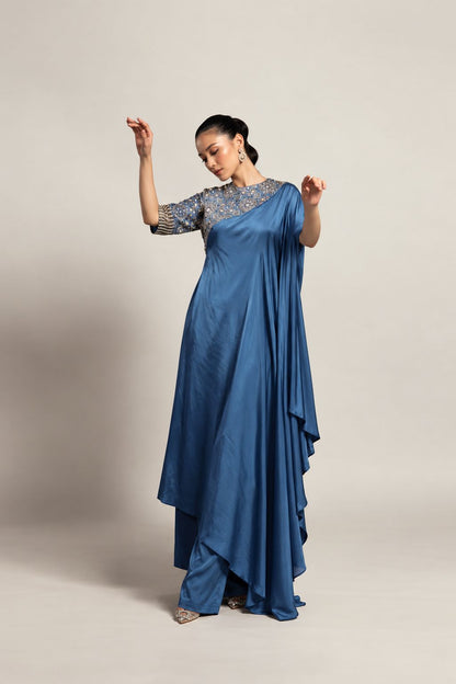 Sapphire Celeste Draped Set