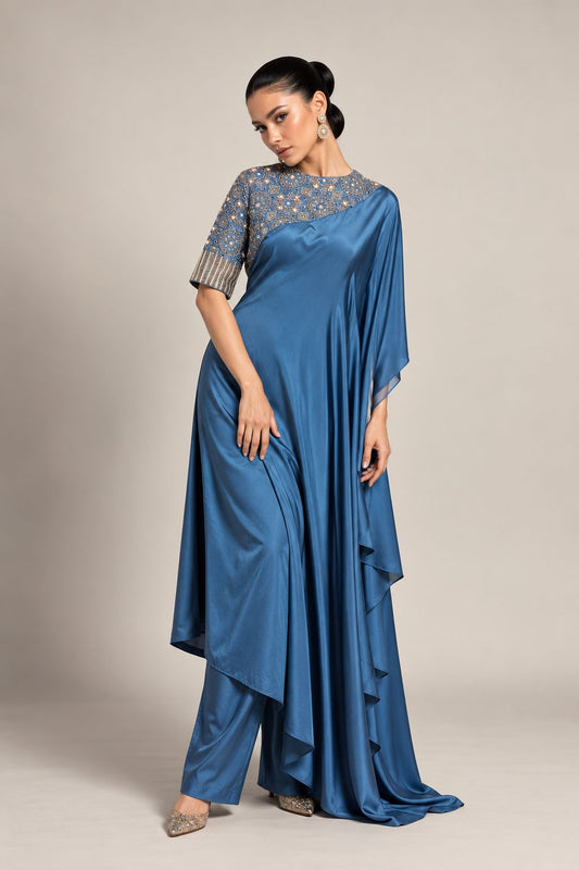 Sapphire Celeste Draped Set