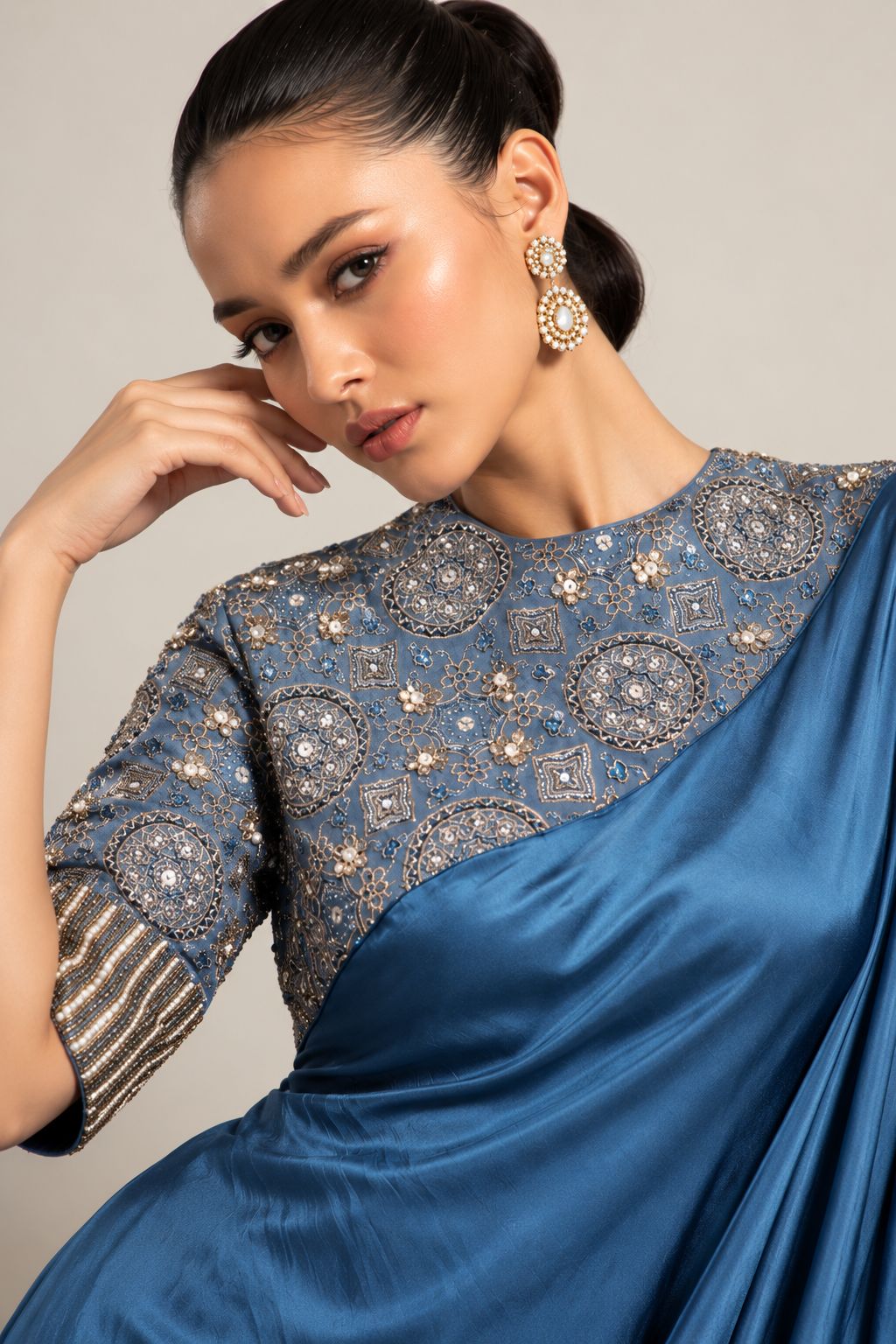 Sapphire Celeste Draped Set