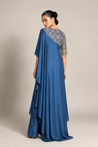 Sapphire Celeste Draped Set