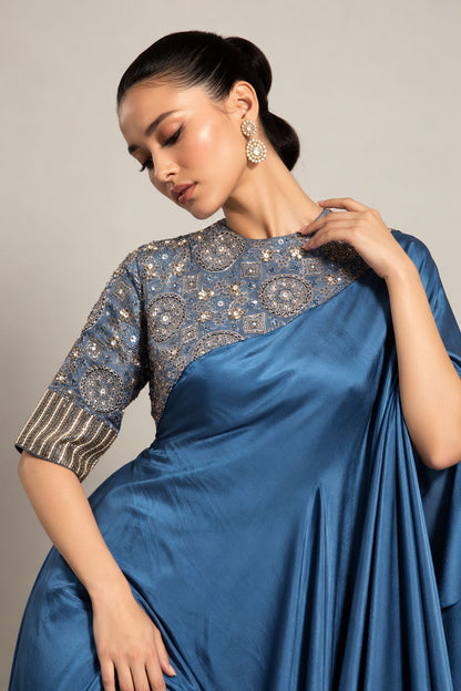Sapphire Celeste Draped Set