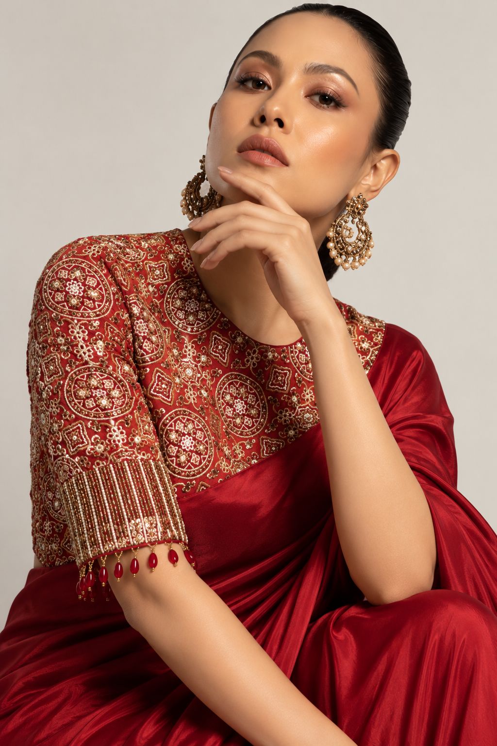 Crimson Aria Draped Kurta Set