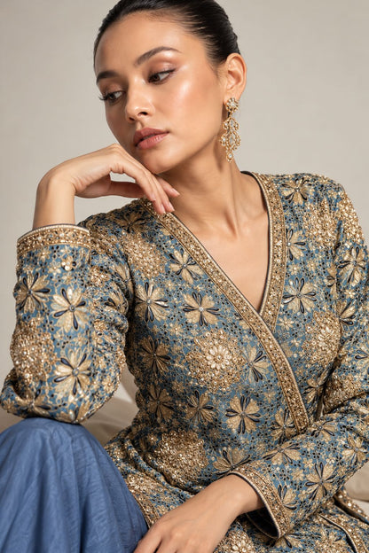 Indigo Meher Printed Palazzo Set