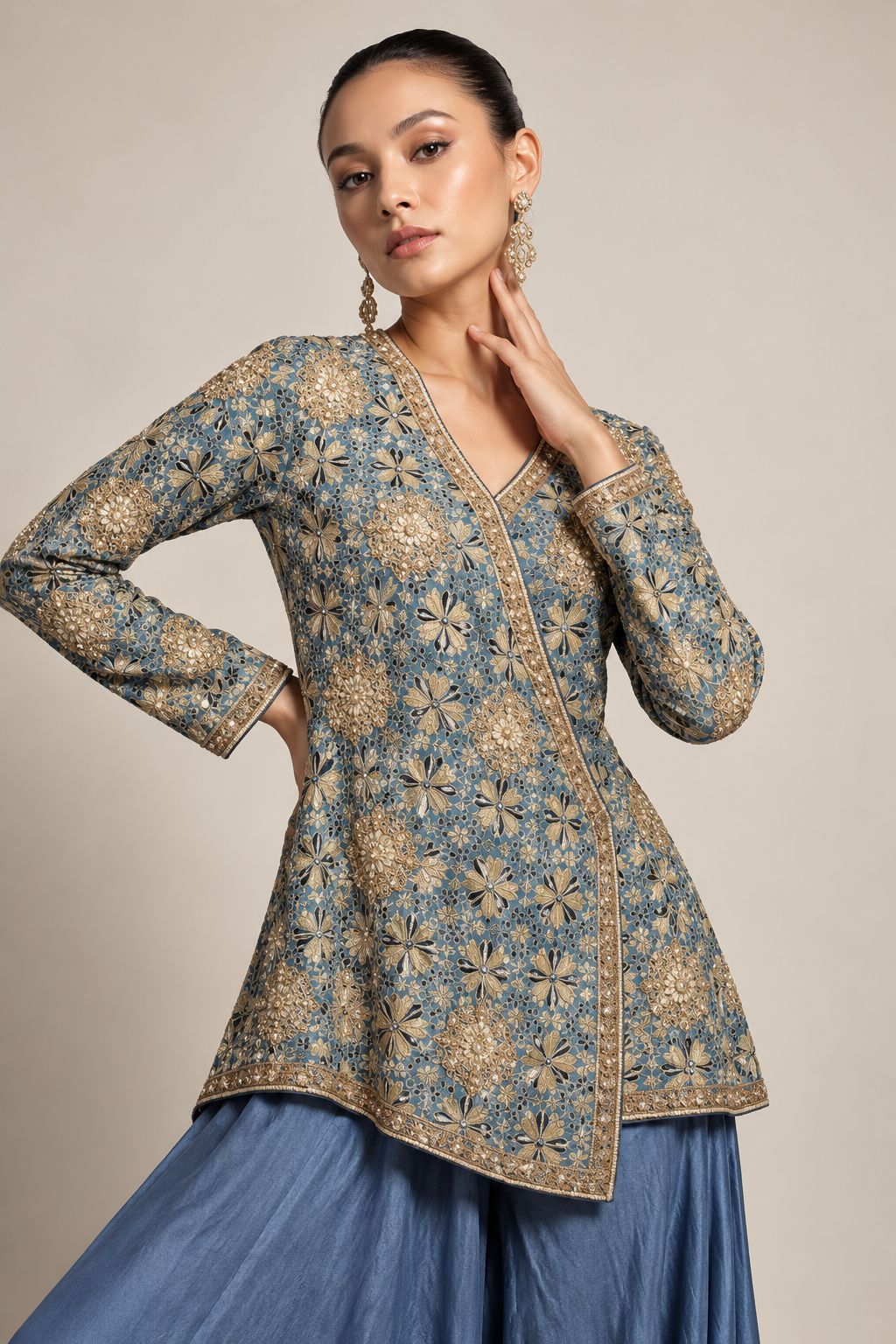 Indigo Meher Printed Palazzo Set